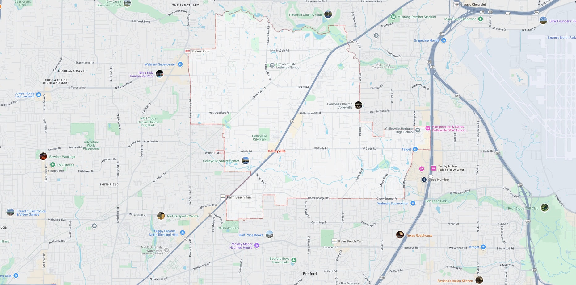 Map of Colleyville, Texas