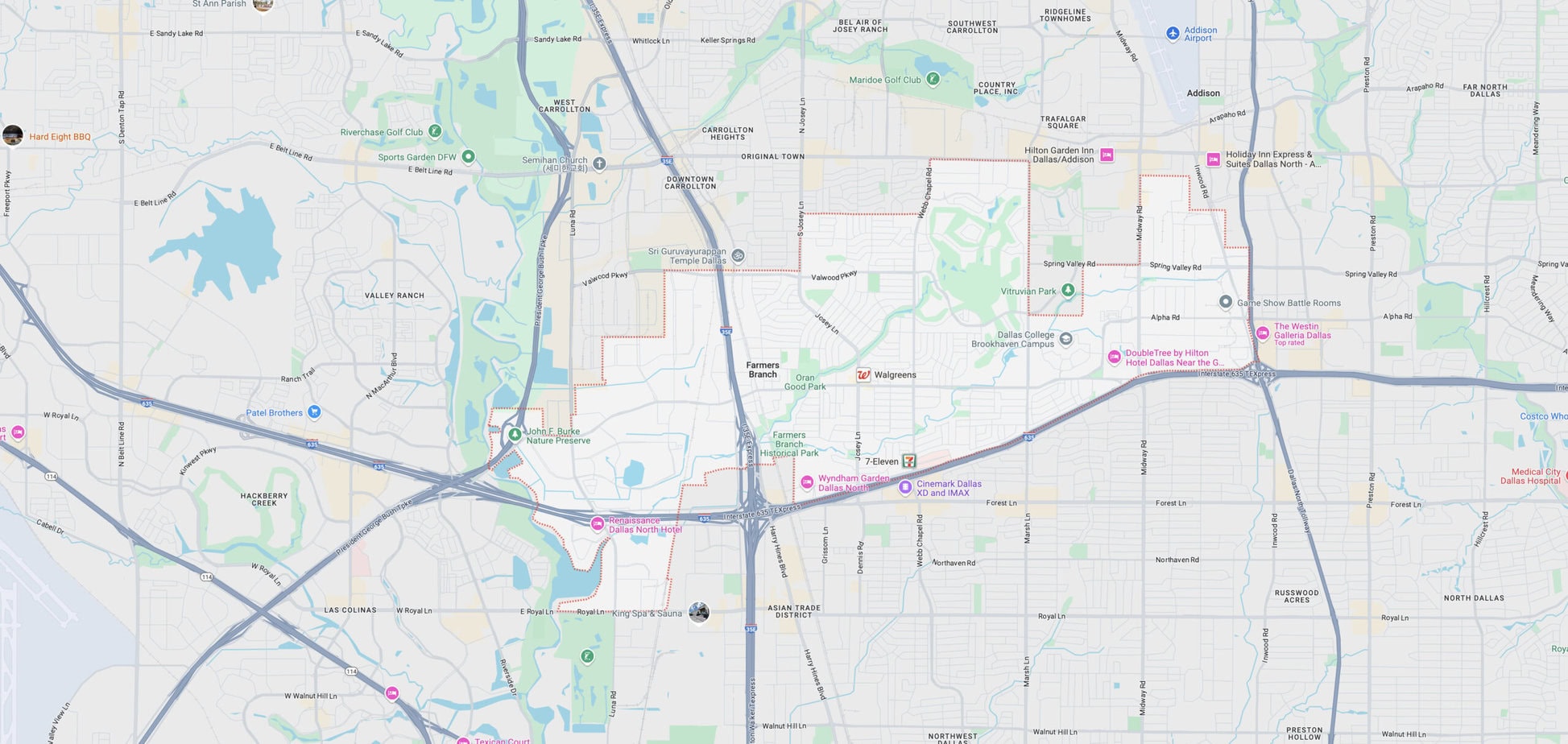 Map of Farmers Branch, Texas