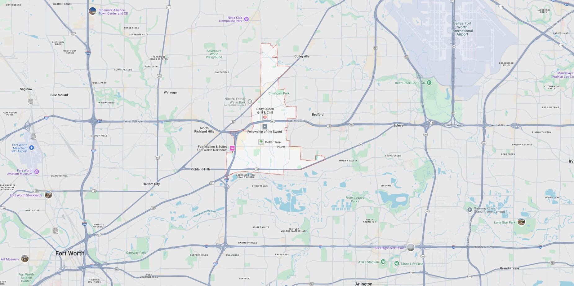 Map of Hurst, Tx